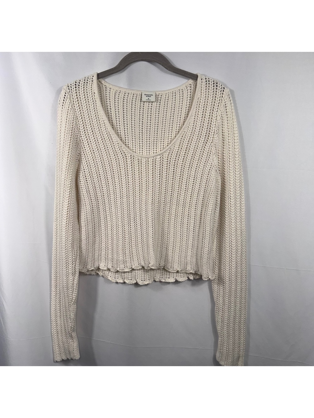 Abercrombie & Fitch Women’s M Cream Crochet Sweater